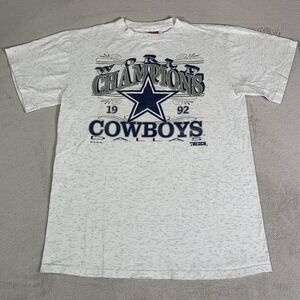 Vintage Dallas Cowboys Shirt Mens Large Gray NFL Football 1992 Champs 90s USA